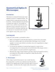lenses on a microscope|Introduction to Lenses and Geometrical Optics.